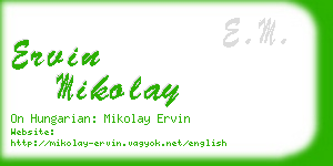 ervin mikolay business card